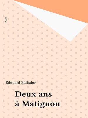 cover image of Deux ans à Matignon